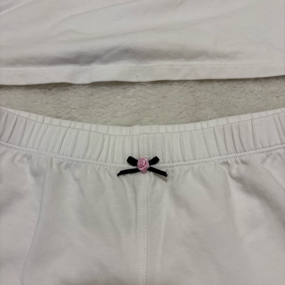 FREE PEOPLE INTIMATELY white top and baby doll shorts pajama loungewear set - Picture 4 of 10